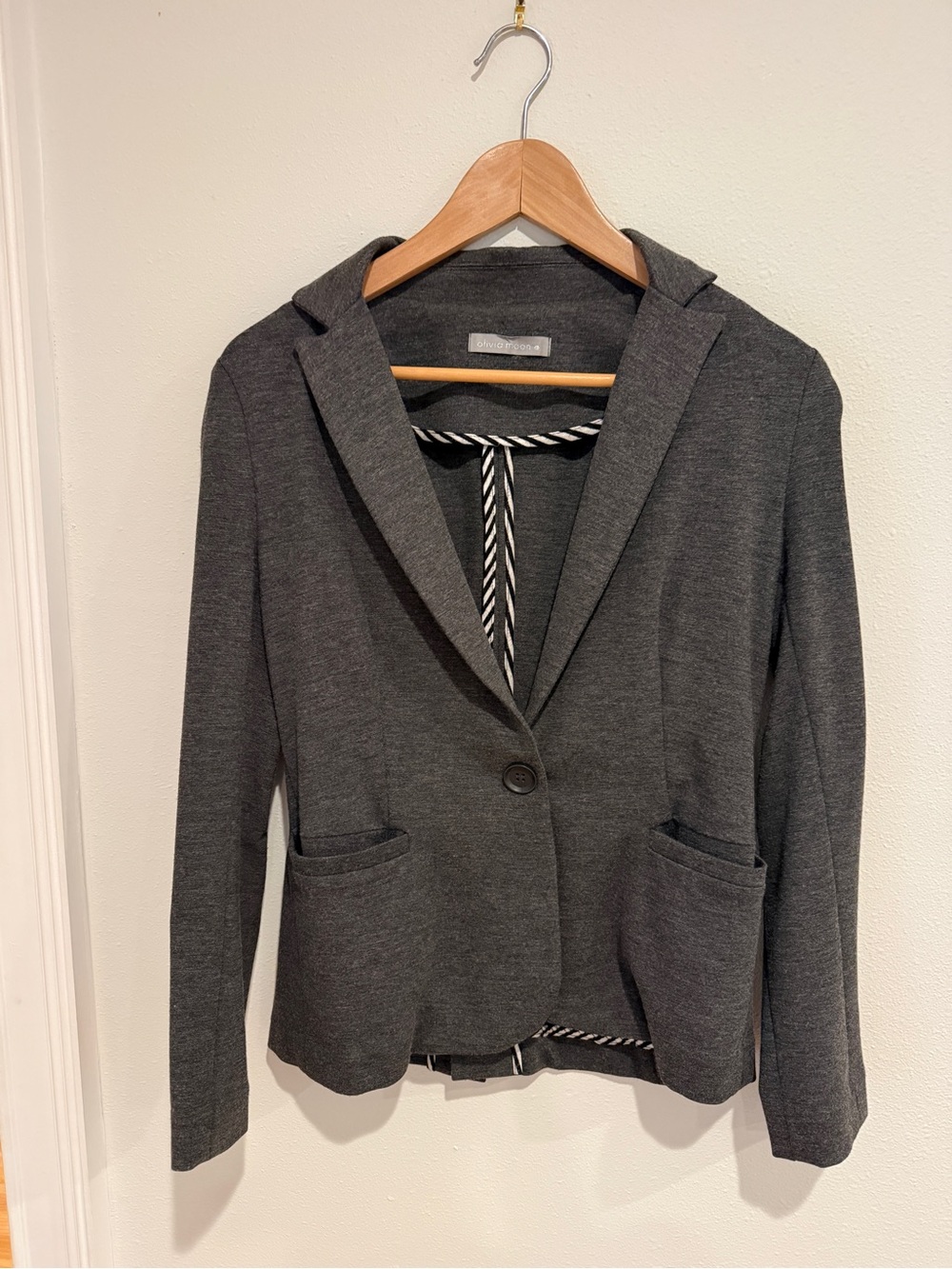 Olivia Moon Charcoal Knit Blazer